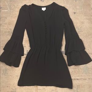 Parker Black Dress with Bell Sleeves